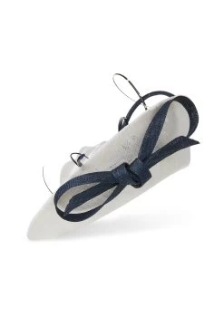 Assam White And Navy Saucer Hat 5 Assam White And Navy Saucer Hat -Hat Couture Shop ASSAM NAVY 1