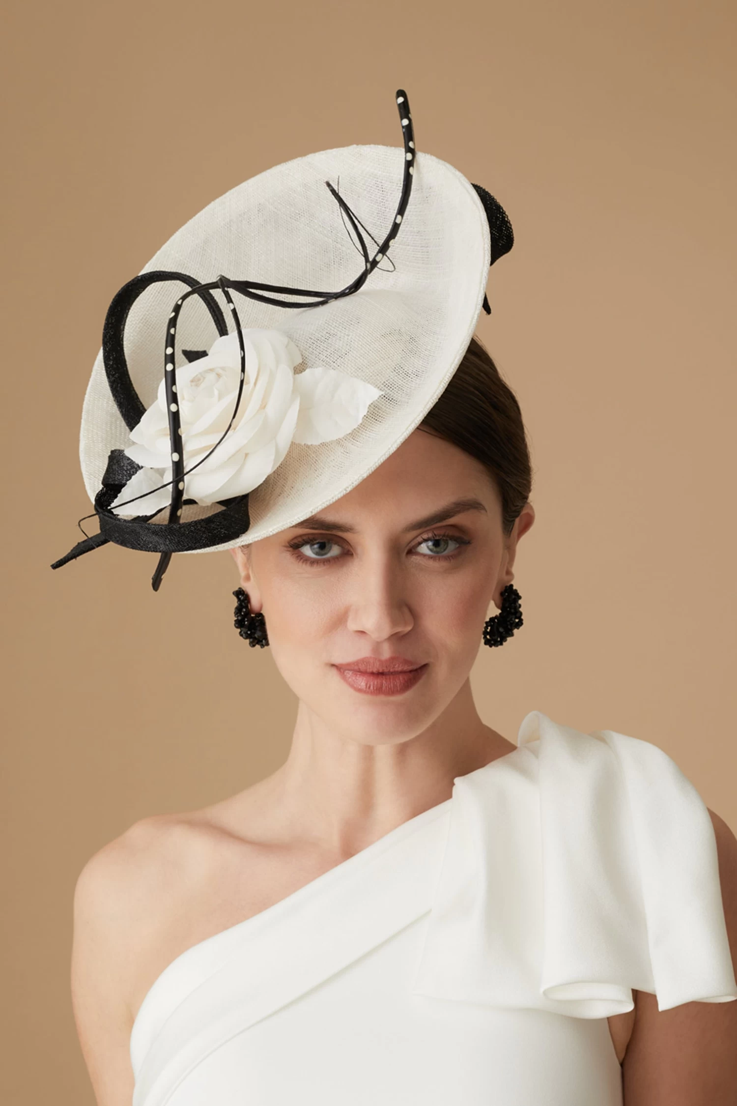 Assam White And Black Saucer Hat 1 Assam White And Black Saucer Hat