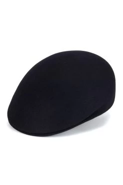 Blocked Felt Cap 10 Blocked Felt Cap -Hat Couture Shop BLOCKED FELT CAP NAVY Product Shot 1