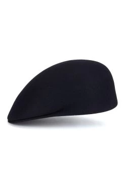 Blocked Felt Cap 11 Blocked Felt Cap -Hat Couture Shop BLOCKED FELT CAP NAVY Product Shot 2