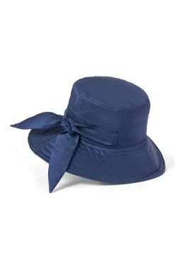 Brigitte Silk Sun Hat -Hat Couture Shop BRIGITTE SILK SUN HAT NAVY 1