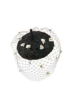 Chamomile Black Beret 5 Chamomile Black Beret -Hat Couture Shop CHAMOMILE BLACK 1
