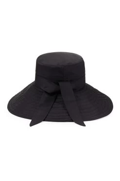 Clemence Silk Sun Hat -Hat Couture Shop CLEMENCE SILK SUN HAT BLACK 2