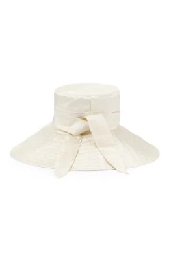 Clemence Silk Sun Hat -Hat Couture Shop CLEMENCE SILK SUN HAT CREAM 2