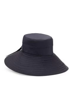 Clemence Silk Sun Hat -Hat Couture Shop CLEMENCE SILK SUN HAT NAVY 1