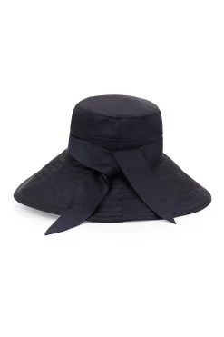 Clemence Silk Sun Hat -Hat Couture Shop CLEMENCE SILK SUN HAT NAVY 2