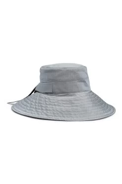 Clemence Silk Sun Hat -Hat Couture Shop CLEMENCE SILK SUN HAT SILVER 1