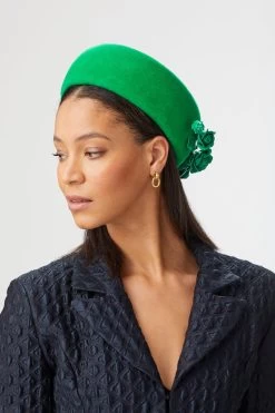 Cottesmore Pillbox -Hat Couture Shop COTTESMORE PILLBOX GREEN EDITED 1