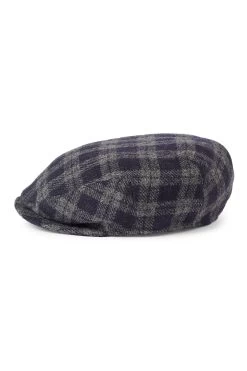 Darcy Navy Check Flat Cap -Hat Couture Shop DARCY NAVY CHECK FLAT CAP 2