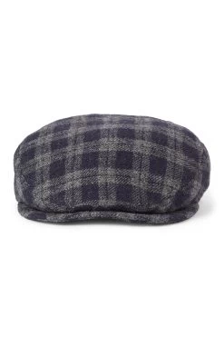 Darcy Navy Check Flat Cap -Hat Couture Shop DARCY NAVY CHECK FLAT CAP 3