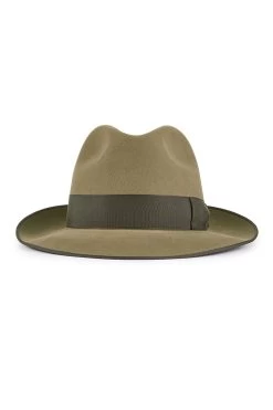 Escorial Wool Albany Trilby 13 Escorial Wool Albany Trilby -Hat Couture Shop ESCORIAL WOOL ALBANY TRILBY TAUPE Product Shot 3