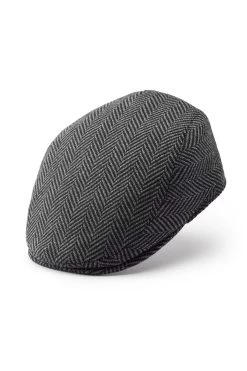 Escorial Wool Grosvenor Flat Cap -Hat Couture Shop ESCORIAL WOOL GROSVENOR FLAT CAP GREY Product Shot 1