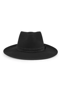 Escorial Wool Meredith Fedora -Hat Couture Shop ESCORIAL WOOL MEREDITH FEDORA BLACK 1