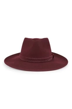 Escorial Wool Meredith Fedora -Hat Couture Shop ESCORIAL WOOL MEREDITH FEDORA BURGUNDY 1