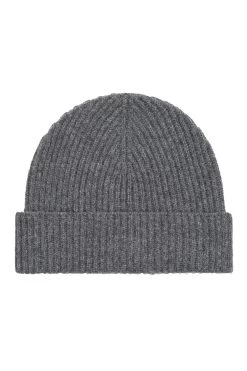 Grey Cashmere Ski Beanie -Hat Couture Shop GREY CASHMERE SKI BEANIE 1
