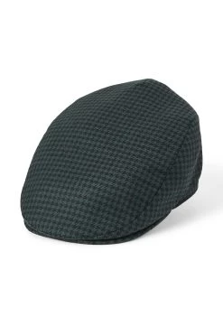 Grosvenor Houndstooth Flat Cap -Hat Couture Shop GROSVENOR HOUNDSTOOTH FLAT CAP 1