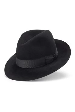 Haydock Black Fedora 7 Haydock Black Fedora -Hat Couture Shop HAYDOCK BLACK TRILBY Product Shot 1