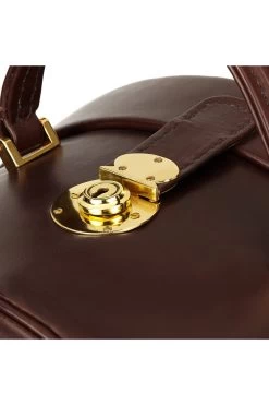 Leather Hat Box -Hat Couture Shop LEATHER HAT BOX BROWN 3