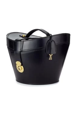 Leather Top Hat Bucket 11 Leather Top Hat Bucket -Hat Couture Shop LEATHER TOP HAT BUCKET BLACK 2