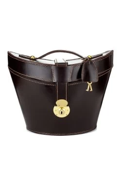 Leather Top Hat Bucket 10 Leather Top Hat Bucket -Hat Couture Shop LEATHER TOP HAT BUCKET BROWN 1