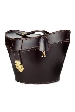 Leather Top Hat Bucket 13 Leather Top Hat Bucket -Hat Couture Shop LEATHER TOP HAT BUCKET BROWN 2