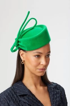 Mayfair Pillbox Hat -Hat Couture Shop MAYFAIR PILLBOX HAT GREEN EDITED 1