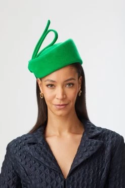 Mayfair Pillbox Hat -Hat Couture Shop MAYFAIR PILLBOX HAT GREEN EDITED 2