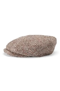 Muirfield Herringbone Bakerboy Cap 15 Muirfield Herringbone Bakerboy Cap -Hat Couture Shop MUIRFIELD HERRINGBONE BAKERBOY CAP BROWN Product Shot 2