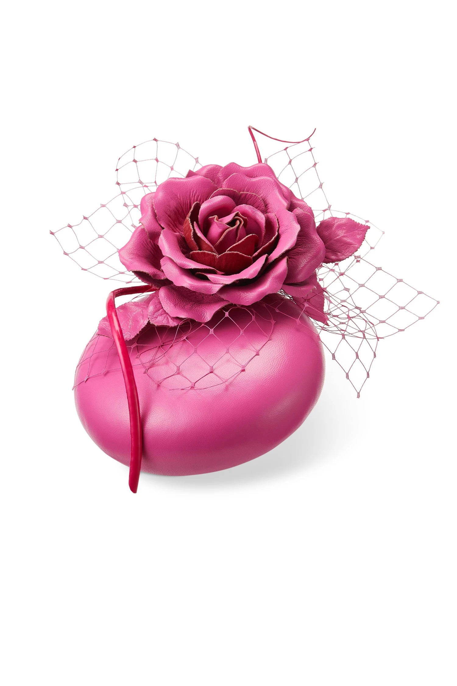 Rose Bud Pink Leather Percher Hat 2 Rose Bud Pink Leather Percher Hat - Image 2