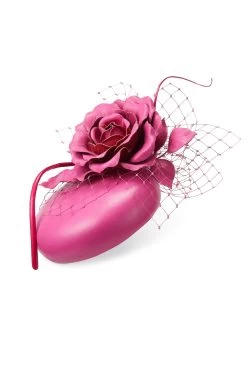 Rose Bud Pink Leather Percher Hat 7 Rose Bud Pink Leather Percher Hat -Hat Couture Shop ROSE BUD PINK 2