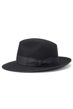 St James's Black Fedora -Hat Couture Shop ST JAMES S BLACK FEDORA Product Shot 3