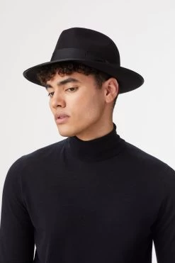 St James's Black Fedora -Hat Couture Shop StJames sBlackFedora 30893