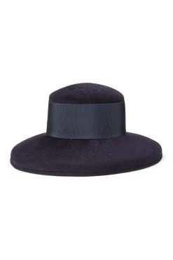 Tiffany Drop-Brim Hat 10 Tiffany Drop-Brim Hat -Hat Couture Shop TIFFANY DROP BRIM HAT NAVY 1