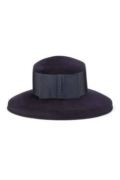 Tiffany Drop-Brim Hat 12 Tiffany Drop-Brim Hat -Hat Couture Shop TIFFANY DROP BRIM HAT NAVY 3