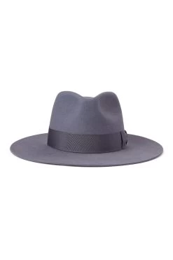Toni Blue Flat-Brim Fedora -Hat Couture Shop TONI BLUE FLAT BRIM FEDORA 3