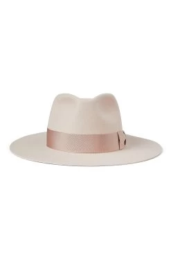 Toni Cream Flat-Brim Fedora -Hat Couture Shop TONI CREAM FLAT BRIM FEDORA 2