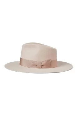 Toni Cream Flat-Brim Fedora -Hat Couture Shop TONI CREAM FLAT BRIM FEDORA 3