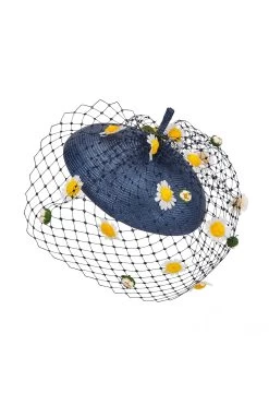 Victoria Beret -Hat Couture Shop VICTORIA BERET DENIM BLUE