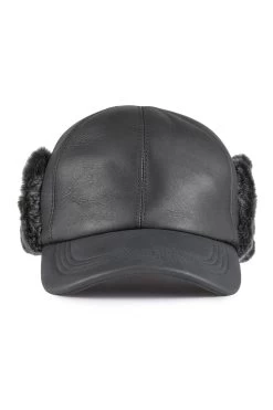 Winnipeg Sheepskin Baseball Cap -Hat Couture Shop WINNIPEG SHEEPSKIN BASEBALL CAP BLACK 3