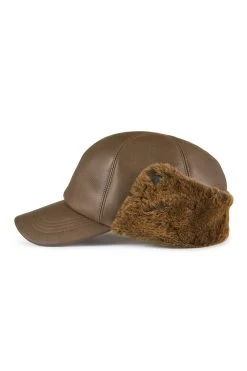 Winnipeg Sheepskin Baseball Cap -Hat Couture Shop WINNIPEG SHEEPSKIN BASEBALL CAP BROWN 2