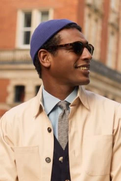 Woody Mini Fisherman Blue Beanie 9 Woody Mini Fisherman Blue Beanie -Hat Couture Shop WOODY MINI FISHERMAN BLUE BEANIE 3